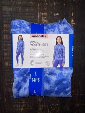 Mondetta Youth Active Jacket - Blue Tie-Dye